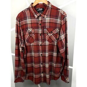 Off The Grid Destroyer Flannel Shirt Men’s XL Red Black Plaid Long Sleeve